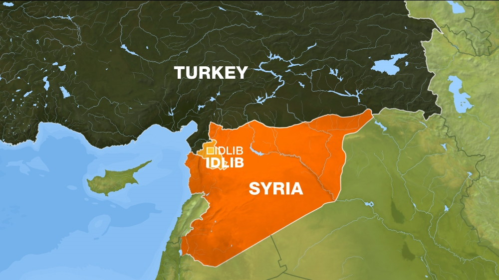 Idlib province, Syria-Turkey map