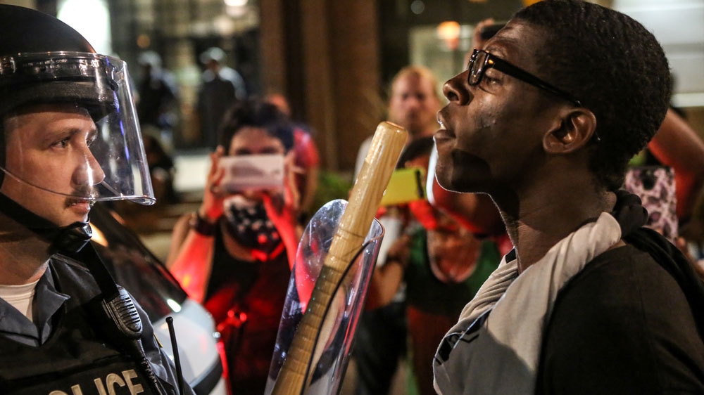 During the first 18 days of demonstrations after Stockley was acquitted police arrested at least 307 people [Lawrence Bryant/Reuters] 