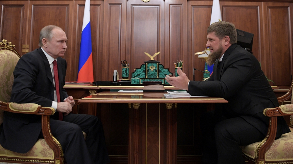 Russian President Putin meets with Chechnya''s head Kadyrov at Kremlin in Moscow