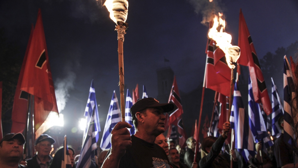 Golden Dawn has 16 seats in Greece's parliament [Aggelos Barai/SOOC/Al Jazeera]
