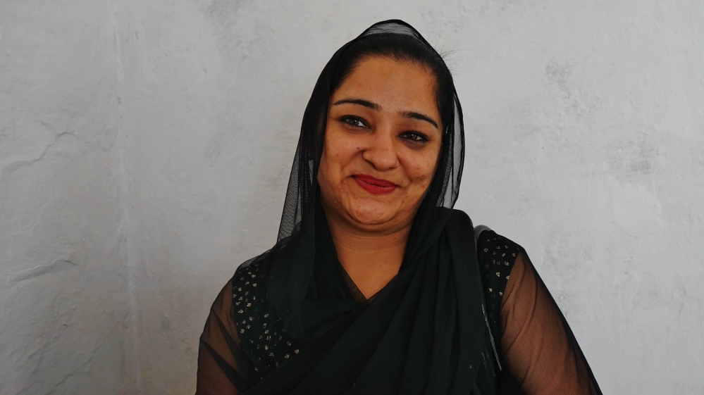 Ramandeep Kaur, a Sikh pilgrim from New Delhi, in Nankana Sahib, Pakistan [Sabrina Toppa/Al Jazeera]