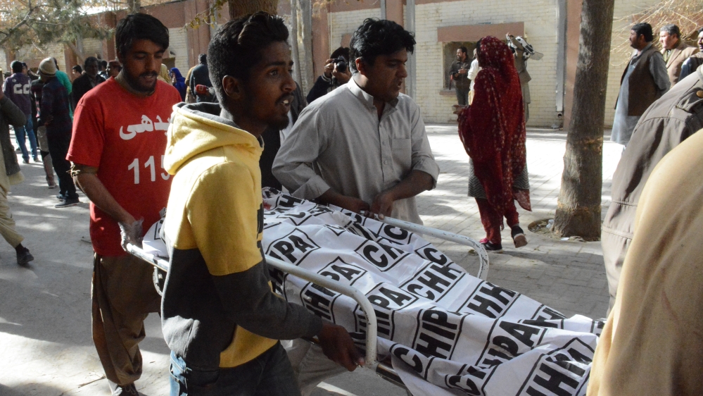 Bodies of victims are taken to a hospital after the suicide attack [Anadolu]