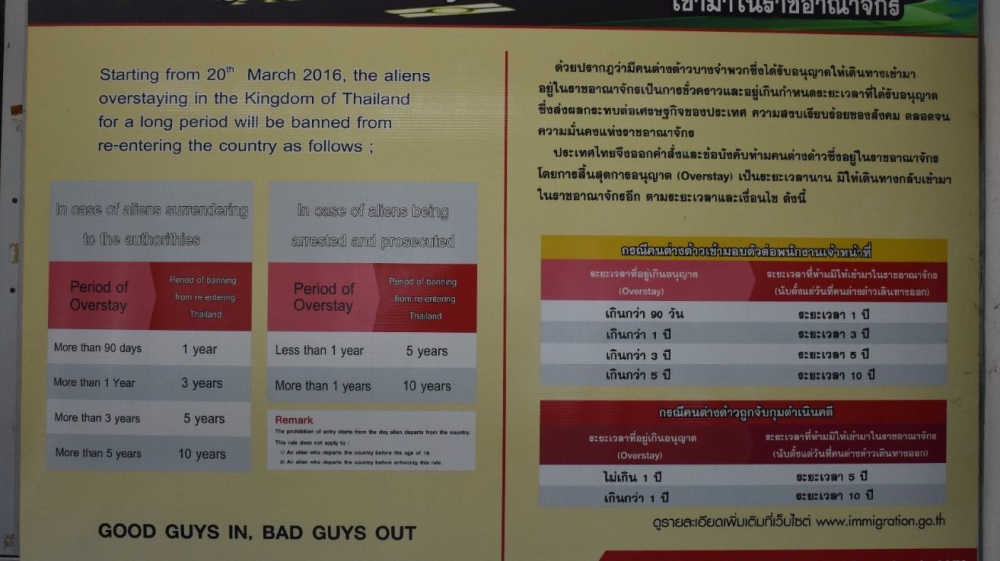 'Good guys in, bad guys out.' The ominous warning of the Thai government at the entrance of Suan Phlu Immigration Detention Center [Alastair G M/Al Jazeera]