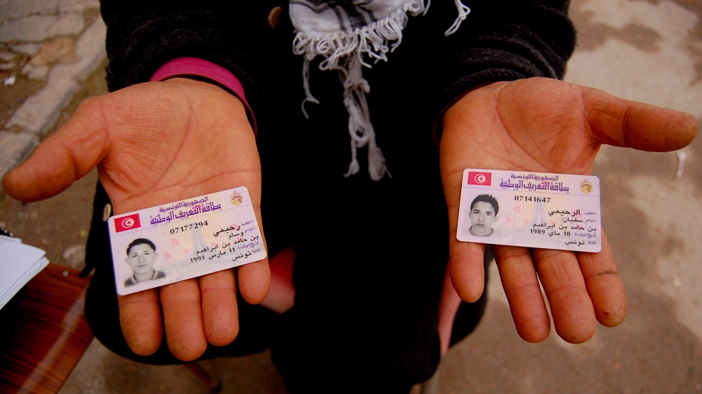 Rhimi's sons Wissam (left) and Soufiane went to Europe by boat [Jillian Kestler-D'Amours/Al Jazeera]