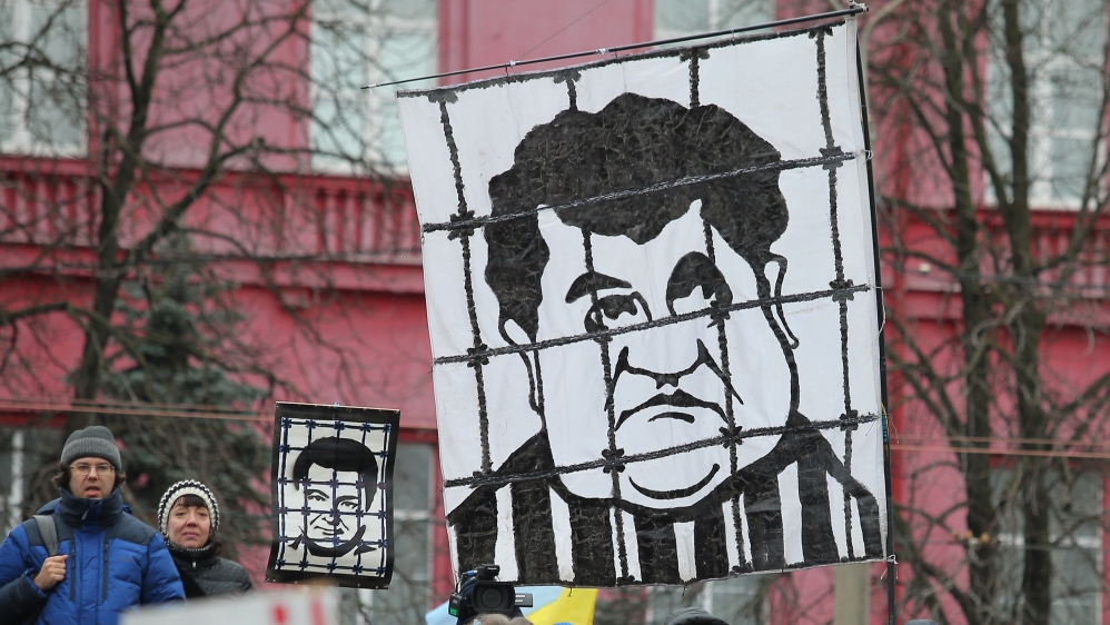 Protest against Ukrainian President by Mikheil Saakashvili