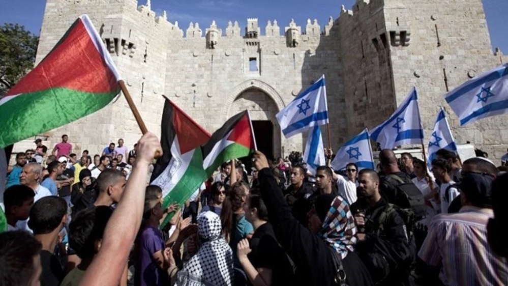 israel palestine flags jerusalem