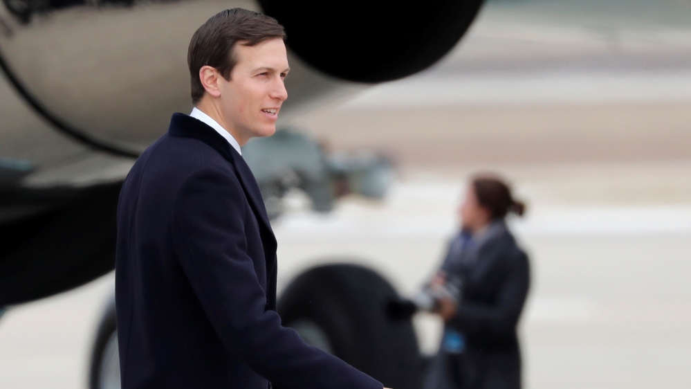 Senior advisor and son-in-law of U.S. President Donald Trump, Jared Kushner boards Air Force One as he accompanies the president to Nashville, Tennessee from Joint Base Andrews