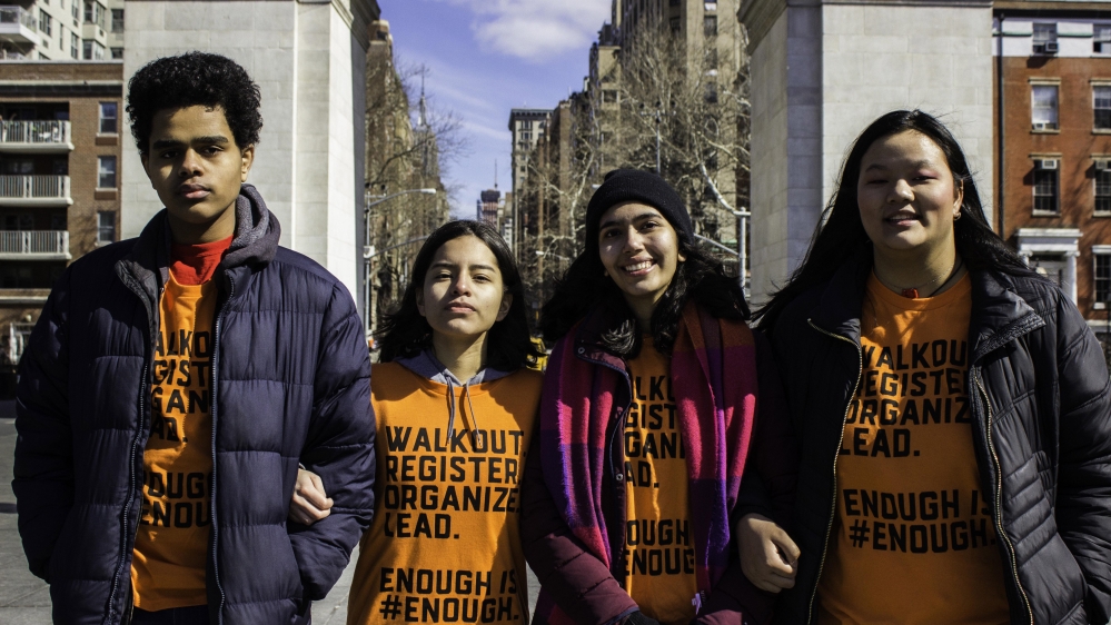 Harvest Collegiate High School students say 'enough is enough' [Andre Roman Medina/Al Jazeera]