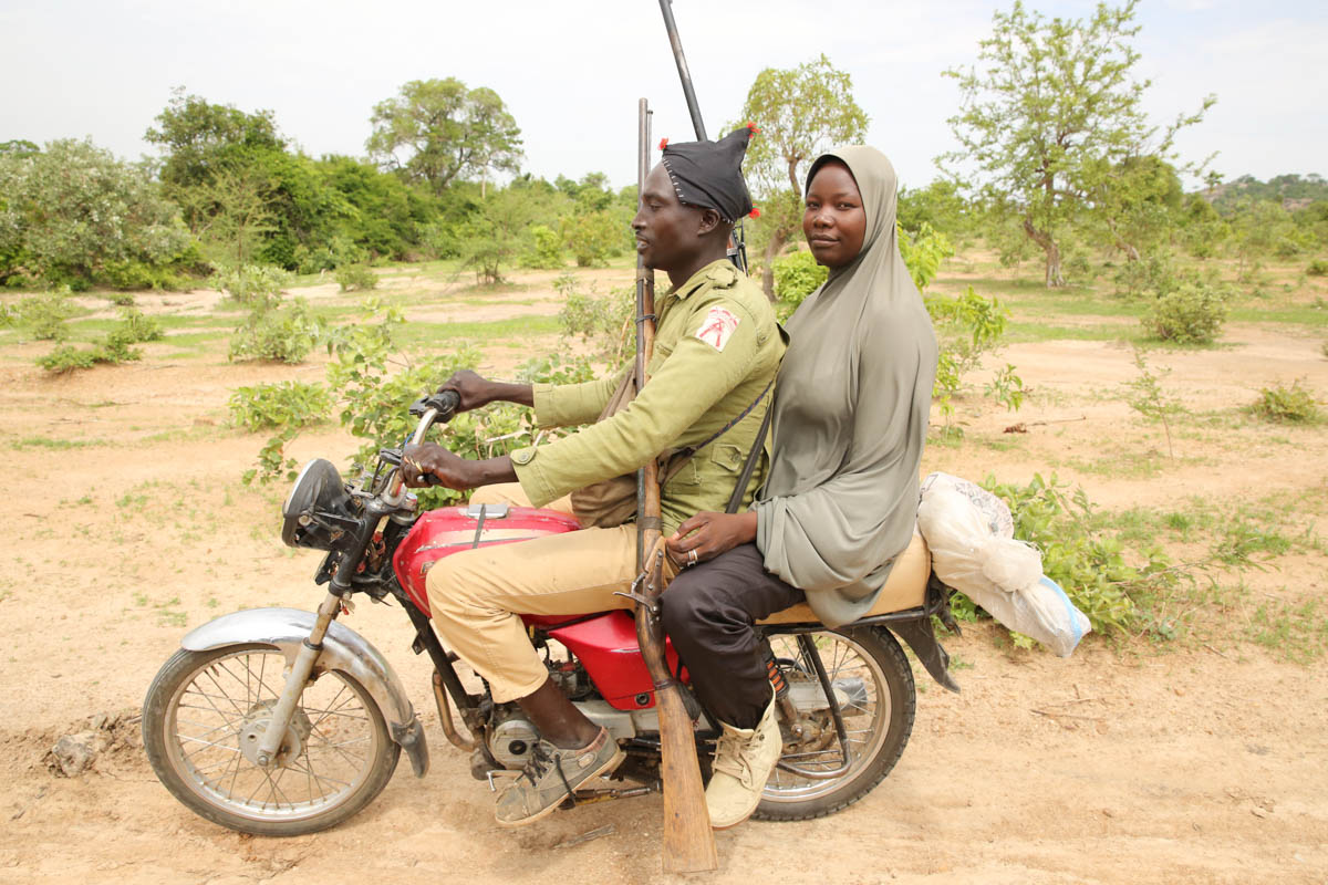 Motorcycles are the easiest way to move around in Sambisa Forest where Boko Haram have hideouts. Copyright: Rosie Collyer