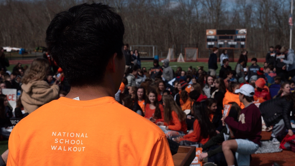 US students stage class walkout to demand tougher gun laws