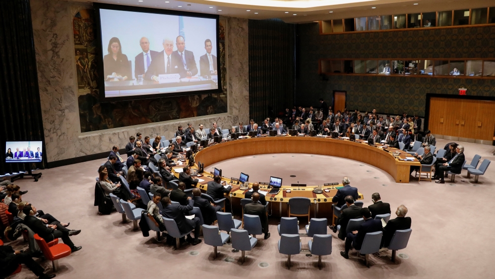 The United Nations Security Council meets on Syria at the U.N. headquarters in New York