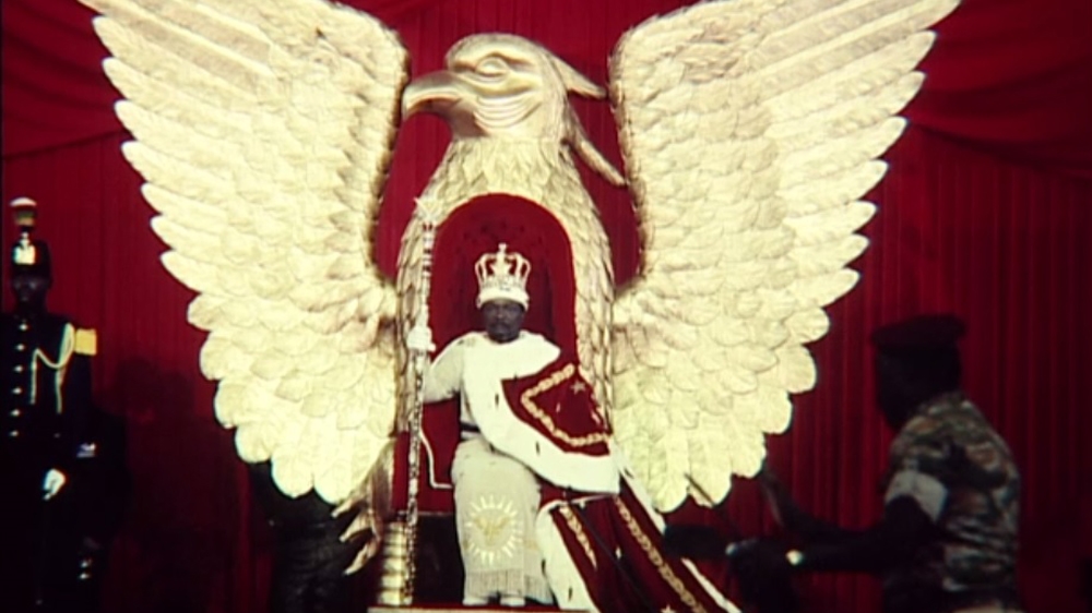 Mo's competitive streak saw him gatecrash the coronation of Jean-Bedel Bokassa [Mohamed Amin/Screengrab/Al Jazeera]