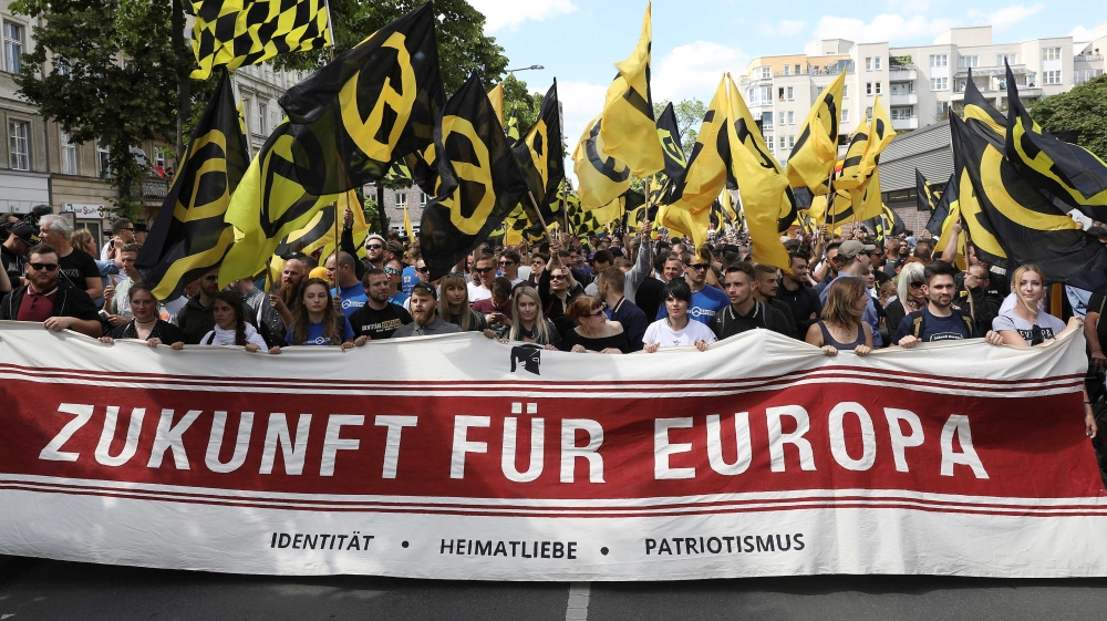 Identitarian Movement protest Berlin