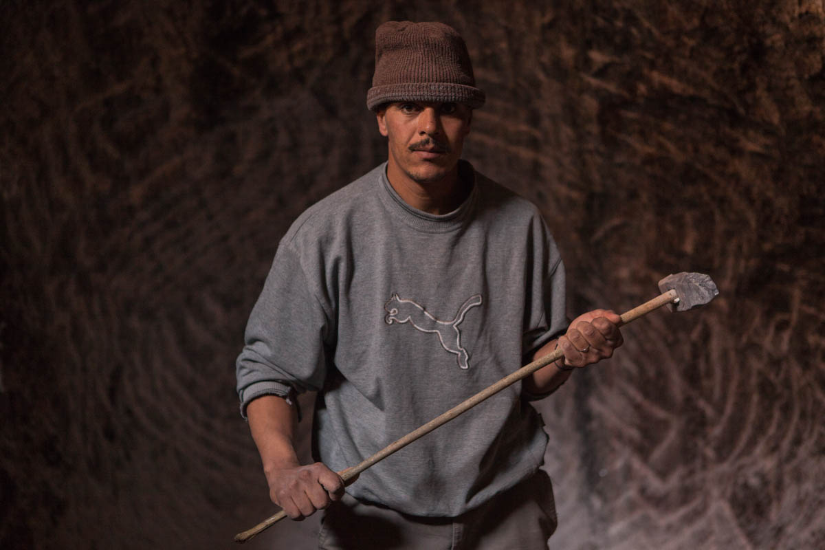 01_MOROCCO_SALT_MINING_SEBASTIAN_CASTELIER_PIC_14 – A miner since a very young age, Said Amalik, 40, works six days a week for a monthly wage of $200USD.