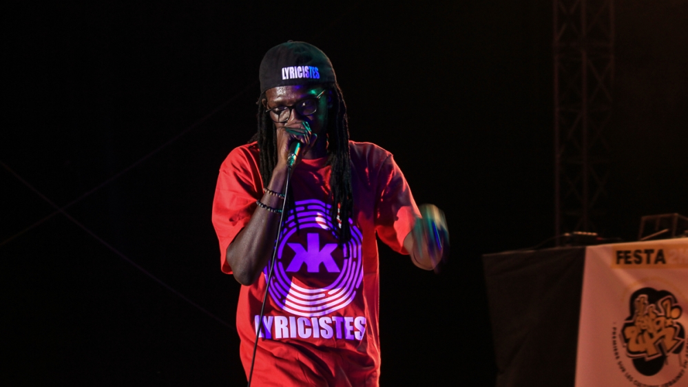 Birom Ceptik Seck is a music and visual arts expert. Musicians can hardly make a living from music in Senegal but Ceptik has managed to build a name as a slam poet and rapper [Fragkiska Megaloudi/Al Jazeera]