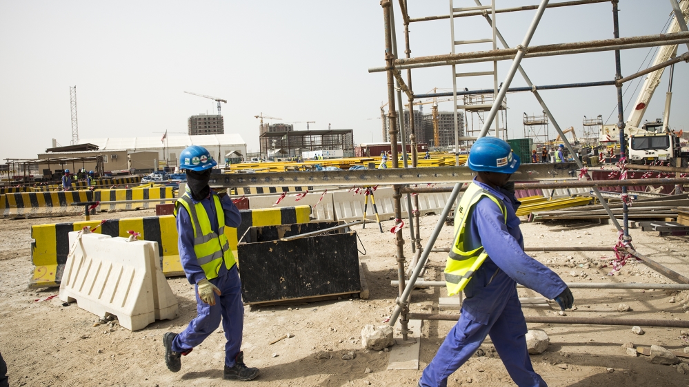 migrant labour worker qatar world cup 2022 lusail football