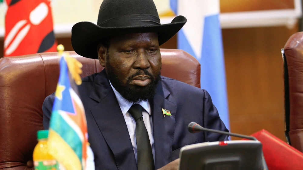 South Sudan President Salva Kiir attends a South Sudan peace meeting in Khartoum