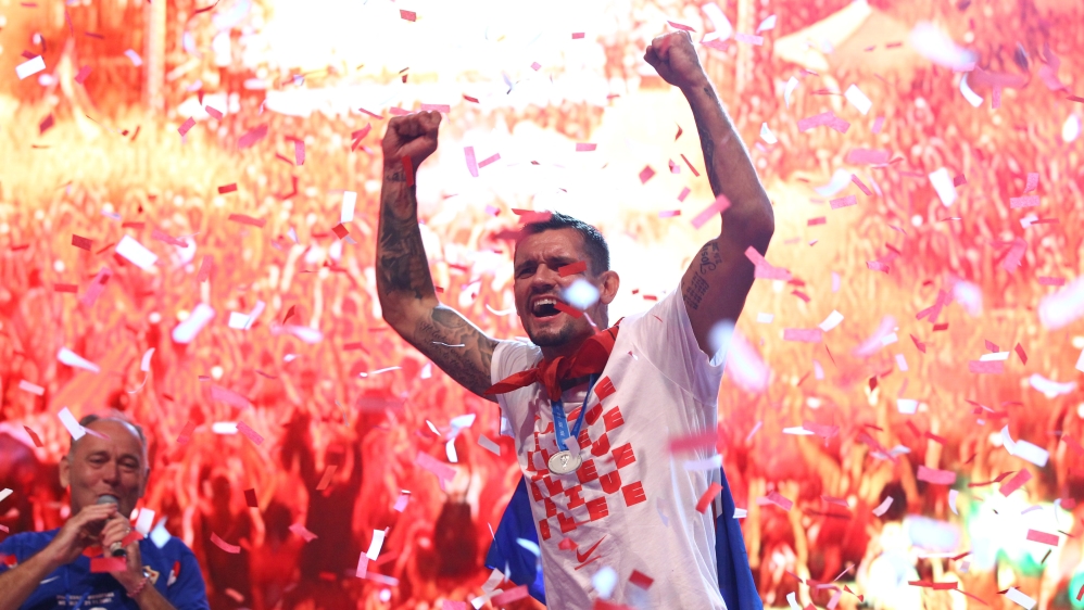 The players remained on stage for only an hour but the celebrations continued well into the night [Antonio Bronic/Reuters]