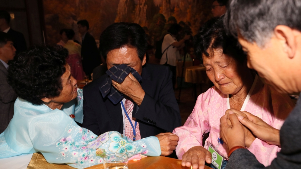 
The 89 families will have only 11 hours together, mostly under the watchful eyes of North Korean agents [Yonhap via Reuters]
