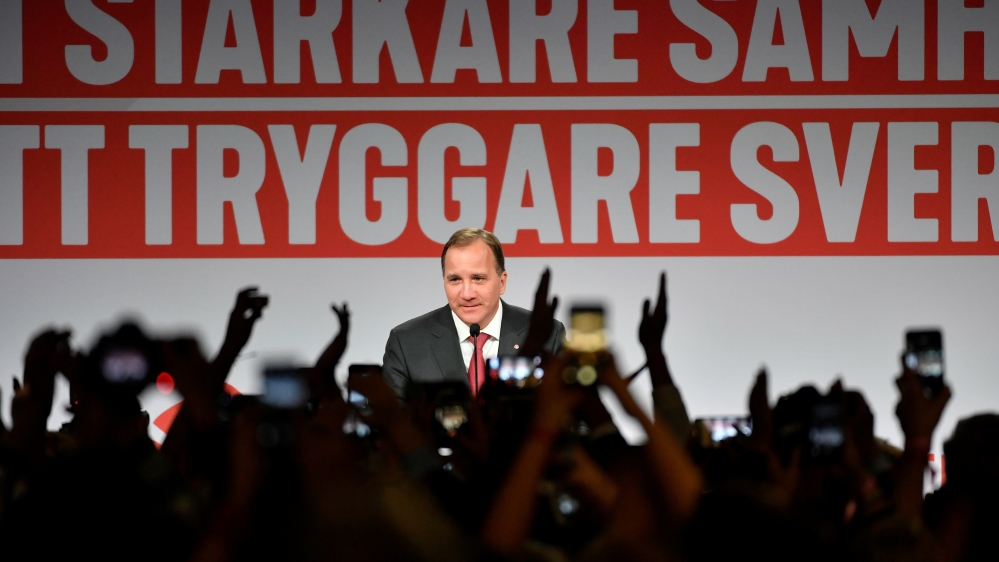 Lofven invited the opposition to talks aimed at 'cross-bloc cooperation' [Jonas Ekstromer/via Reuters] 