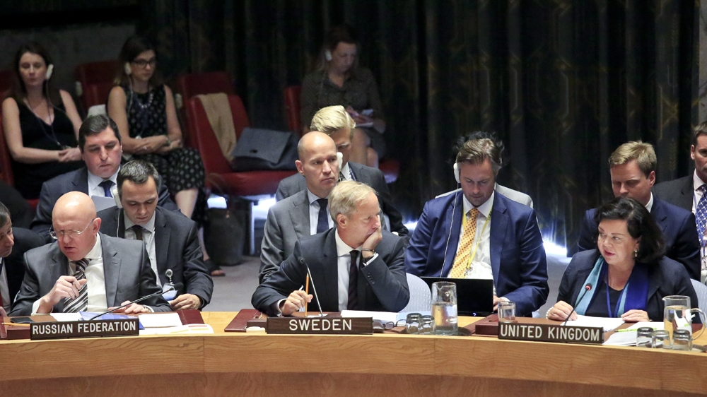 UK's UN Ambassador Karen Pierce accused Russia of operating in a 'parallel universe' [AP]