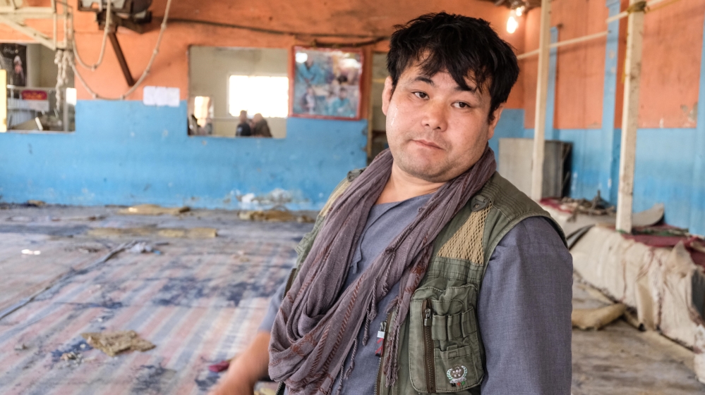 Mohammad Rahim says he narrowly missed the Maiwand Wrestling Gym bombing, but worries about the next ISIL attack [Ali Latifi/Al Jazeera]