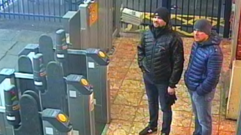 Alexander Petrov and Ruslan Boshirov, who were formally accused of attempting to murder former Russian intelligence officer Sergei Skripal and his daughter Yulia in Salisbury, are seen on CCTV in an i