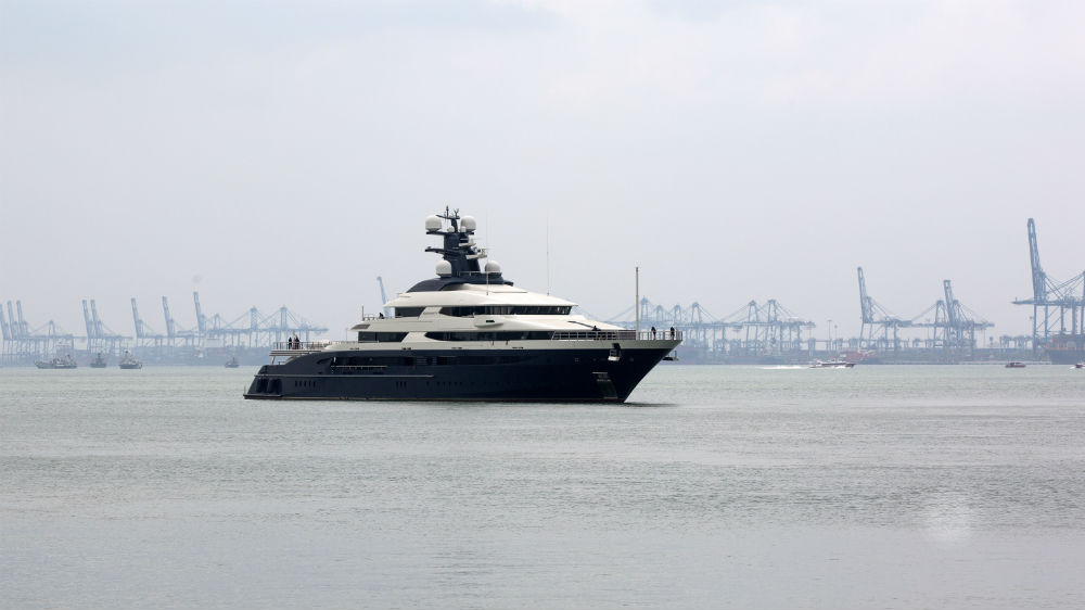 Super-yacht Equanimity belonged to the Malaysian businessman known as Jho Lo [Ahmad Yusini/EPA]