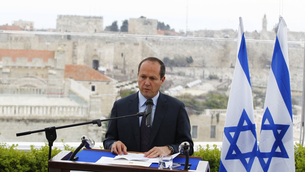Jerusalem Mayor Barkat speaks during a news conference in Jerusalem
