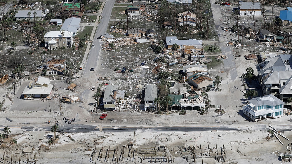 Homes destroyed by Hurricane Michael are shown in this aerial photo in Mexico Beach [Chris O'Meara/AP Photo] 