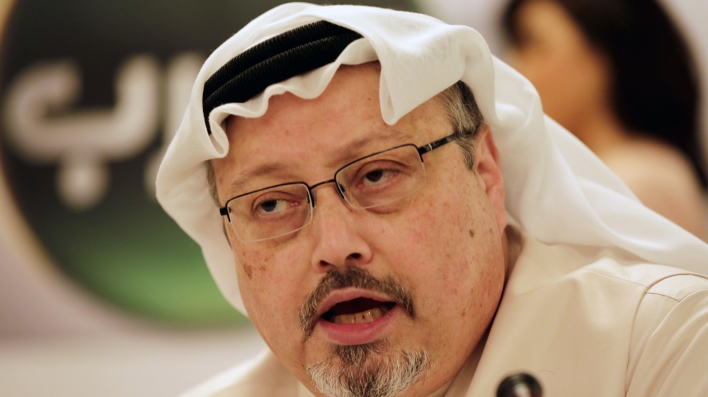 Jamal Khashoggi, general manager of a new Arabic news channel, speaks during a press conference in Manama, Bahrain, Monday, Dec. 15, 2014.