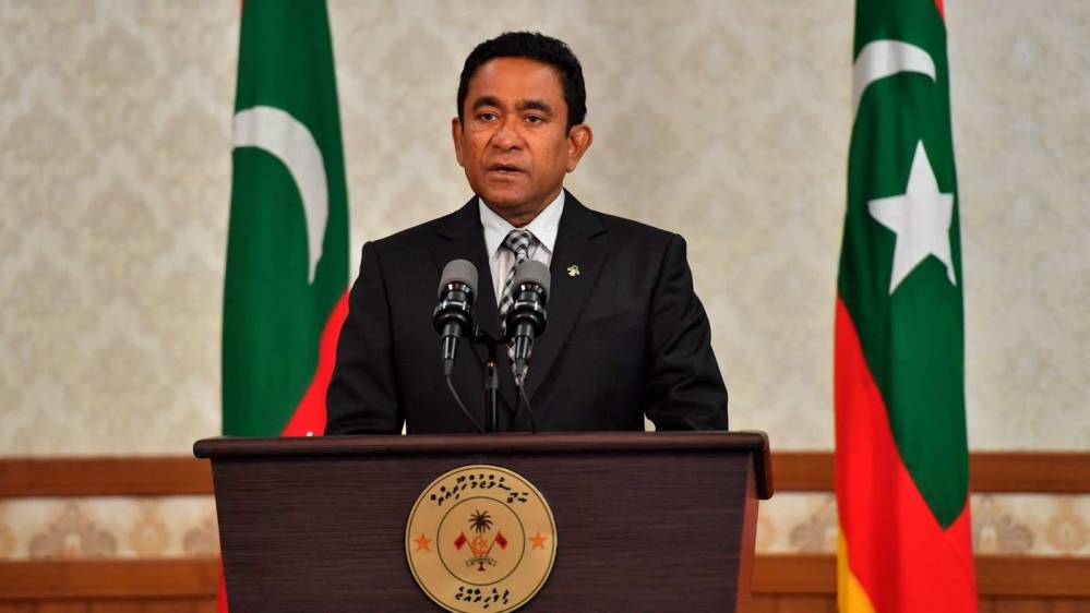 In a final address on Wednesday, Abdulla Yameen said he had 'no regrets' about any of his actions [Maldives presidency handout]