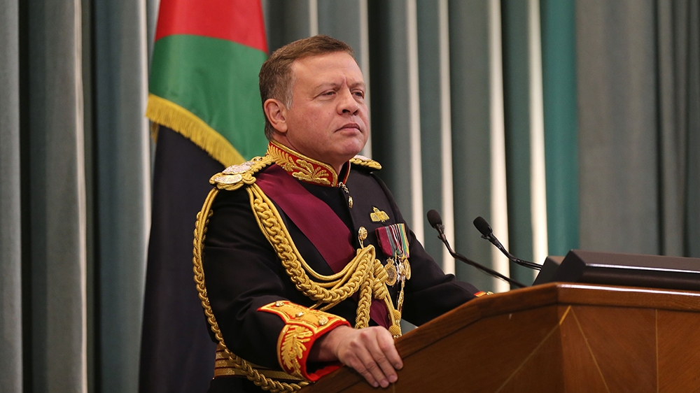 AMMAN, JORDAN- NOVEMBER 7: Jordan''s King Abdullah II attends the State opening of the Parliament on November 7, 2016, in Amman, Jordan. King Abdullah addressed the recently elected 18th Jordanian Lowe