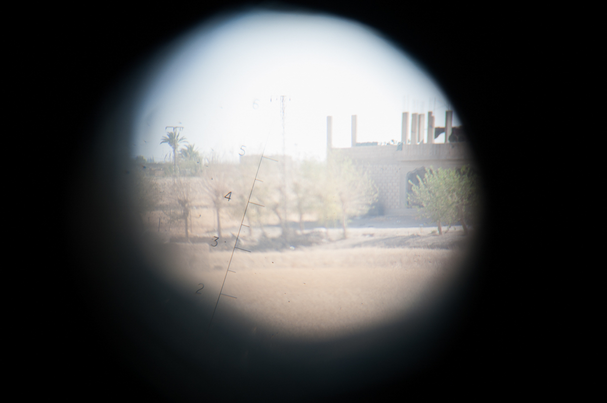A building under observation along the frontline in Bahara. September 2018