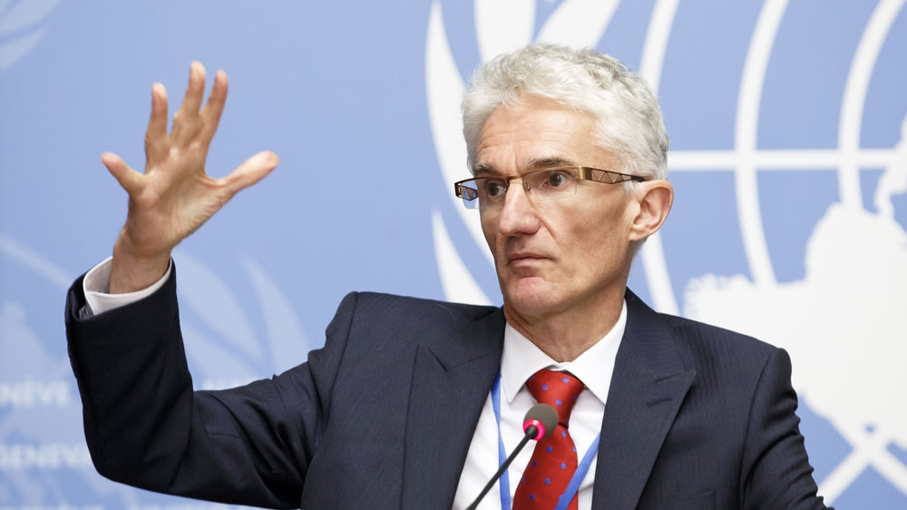 Lowcock said about half of Yemen's population could soon face 'pre-famine conditions' [Salvatore di Nolfi/EPA]