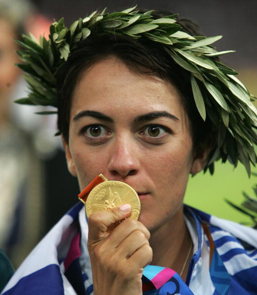 
Gold medalist Athanasia Tsoumeleka [File: Jamie Squire/Getty Images]
