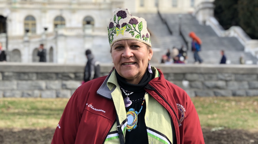 Jessie Baird Mashpee has played a pivotal role in reviving the Wampanoag language [Shafik Mandhai/Al Jazeera]