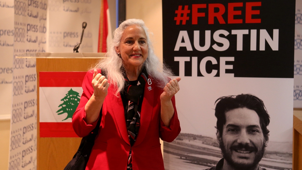 Debra Tice says that Austin's proof of life video was a missed opportunity [Mohamed Azakir/Reuters]