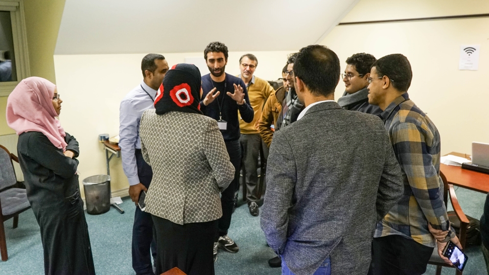 The Yemen Peace Newsroom is made up of 12 journalists from various backgrounds [Faisal Edroos/Al Jazeera]