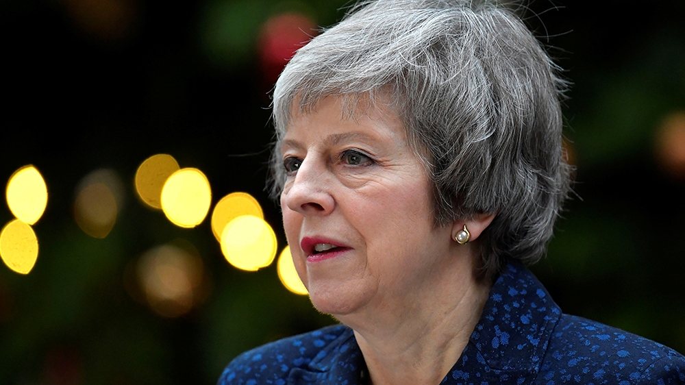 Britain''s Prime Minister Theresa May addresses the media outside 10 Downing Street after it was announced that the Conservative Party will hold a vote of no confidence in her leadership, in London, Br
