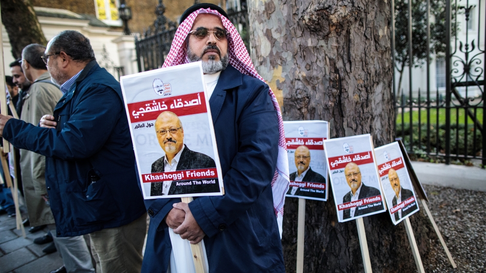 Vigil for Jamal Khashoggi at Saudi Embassy in London