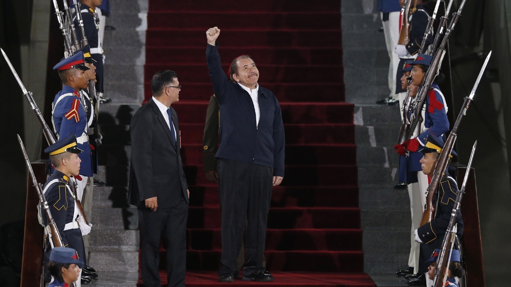 Nicaragua's embattled President Daniel Ortega is among those attending the swearing in [Ariana Cubillos/AP Photo]