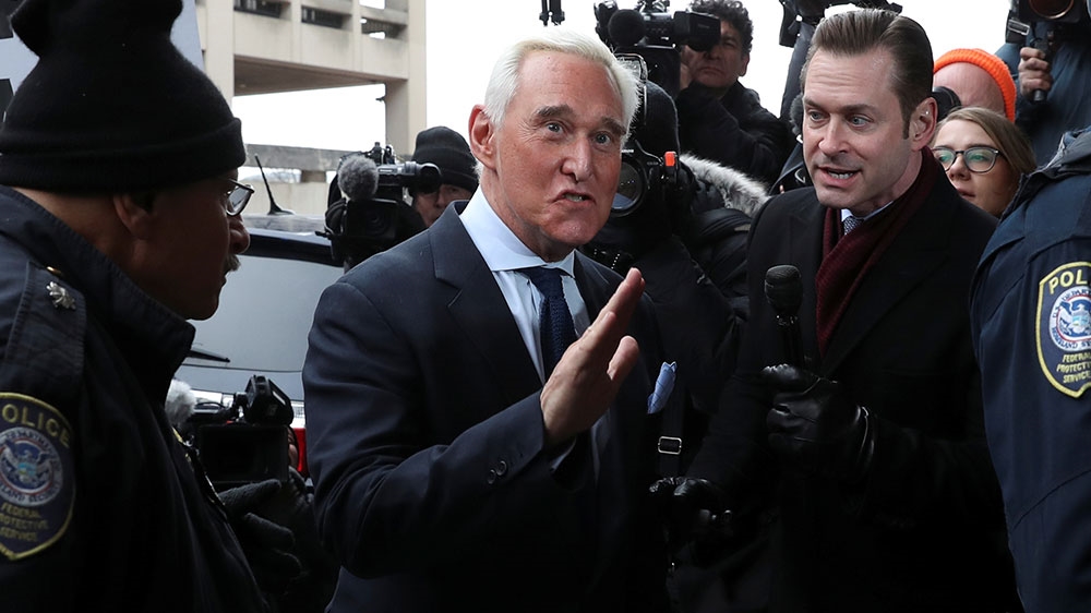 Roger Stone arrives for his arraignment at US District Court in Washington [File: Leah Millis/Reuters] 