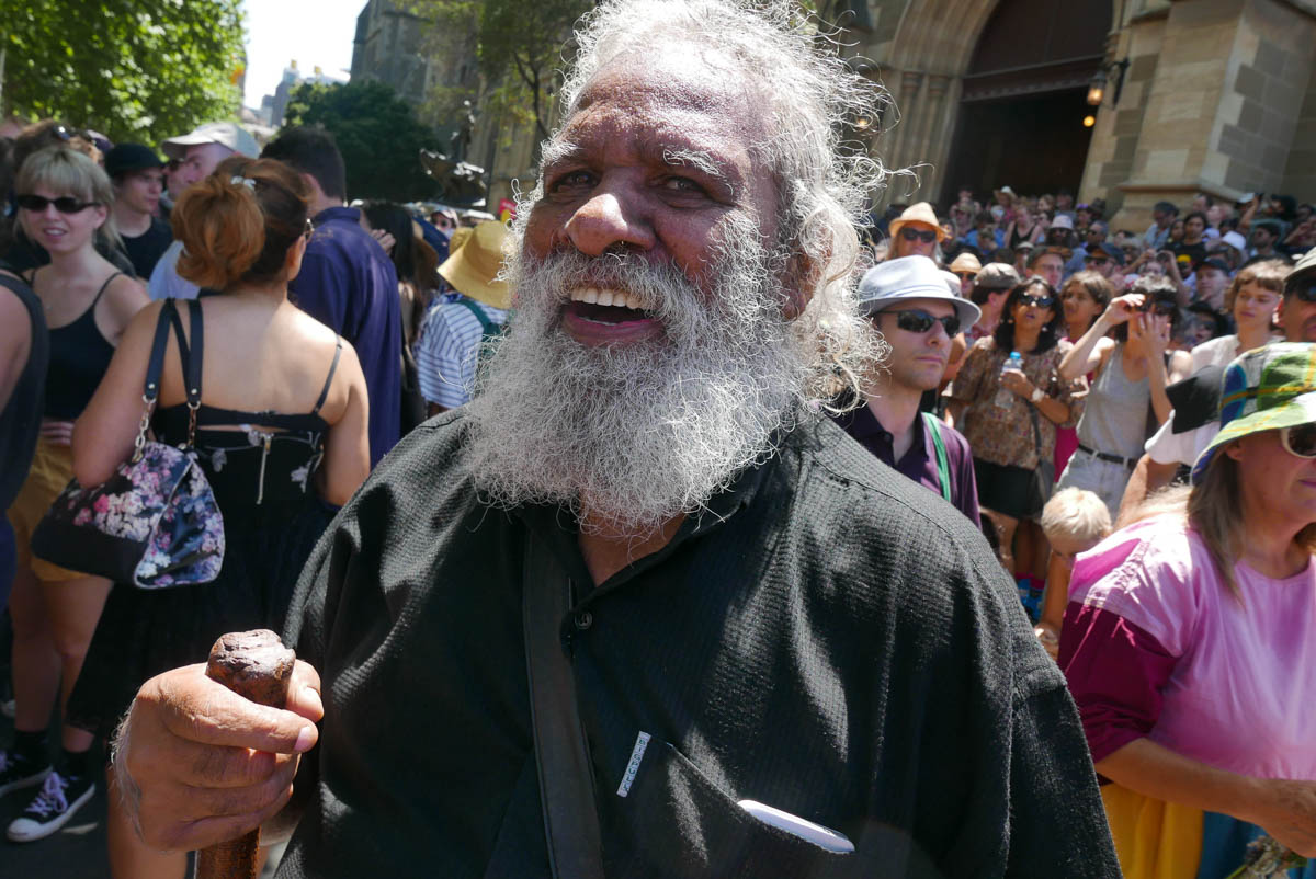 Aboriginal elder Howard Edwards said “on this day genocide happened. Up until today it is still happening.”