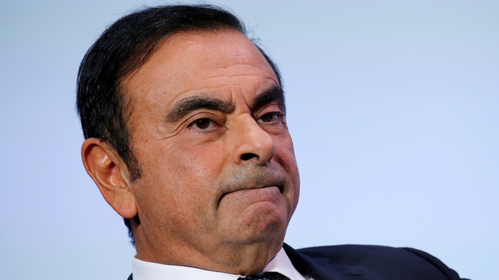 FILE PHOTO - Carlos Ghosn, Chairman and CEO of the Renault-Nissan-Mitsubishi Alliance, attends the Tomorrow In Motion event on the eve of press day at the Paris Auto Show