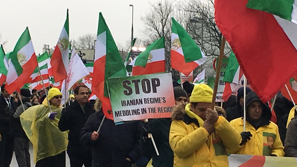 
Giuliani said the rally's goal was to push the conference to focus on Iran [Jan Smolenski/Al Jazeera]
