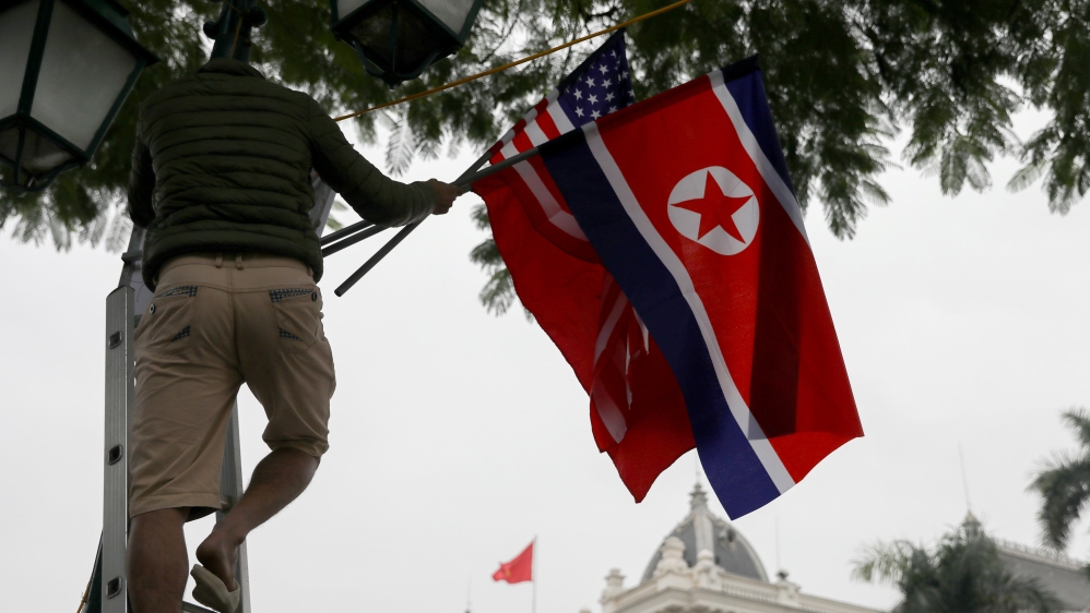 Preparations are in full swing on the streets of Hanoi for the summit [Athit Perawongmetha/Reuters]
