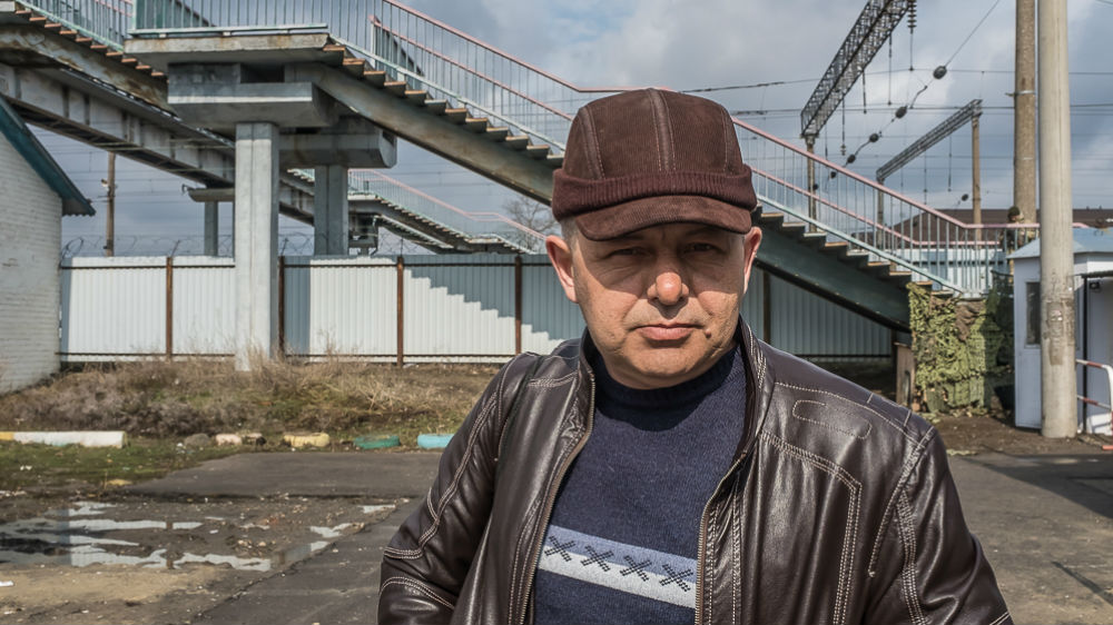 Vitaliy, 47, from the village of Milove [Oksana Parafeniuk/Al Jazeera]