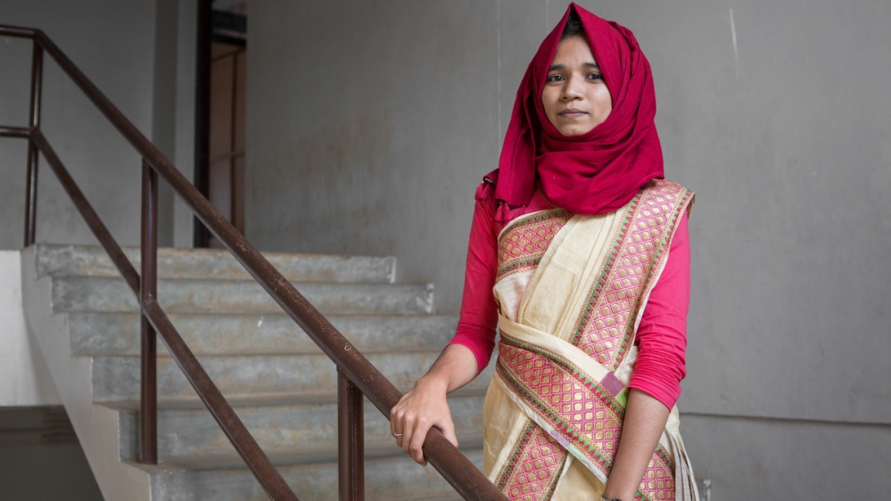 Student Shibila Fayiza said she would refuse proposals from Gulf expatriates because she would rather her partner works and lives in the same country [Sebastian Castelier/Al Jazeera]