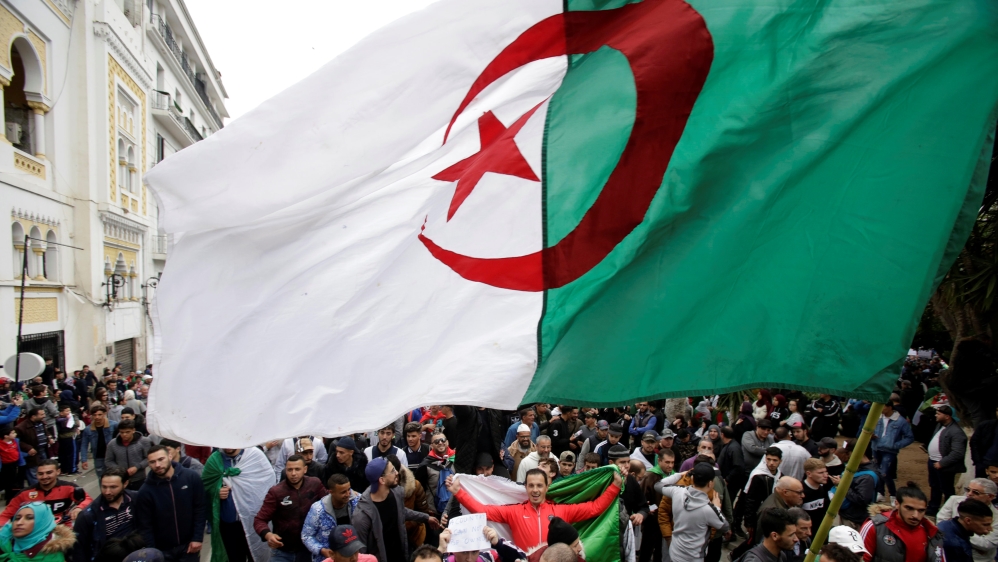 People protest against Algeria''s President Abdelaziz Bouteflika, in Algiers